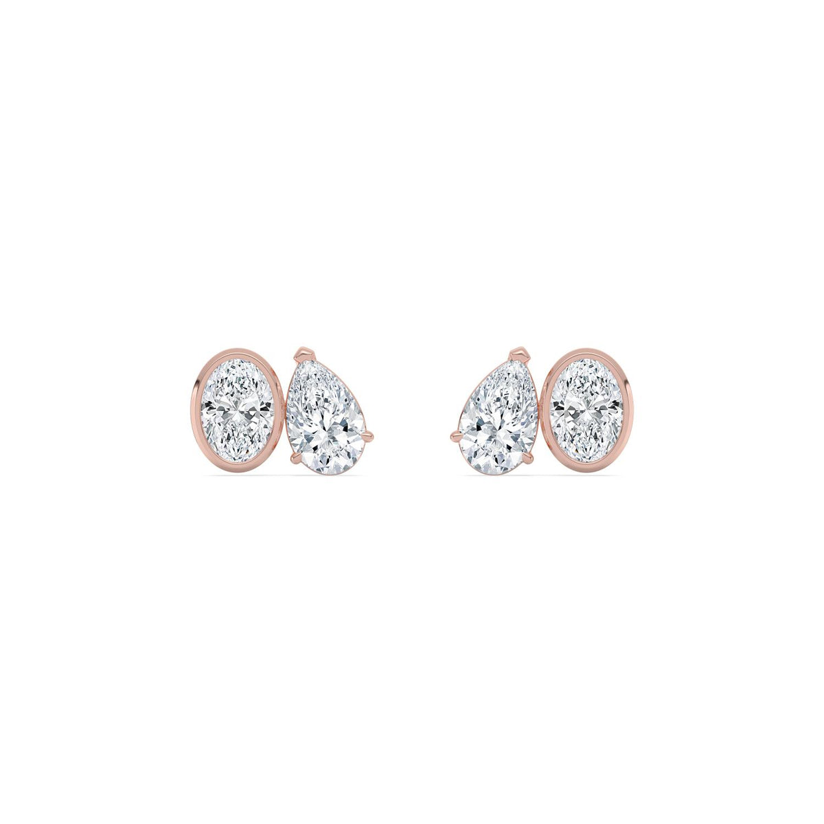 Rose Gold / 2.91ct Lab Grown Diamond Toi et Moi Earrings
