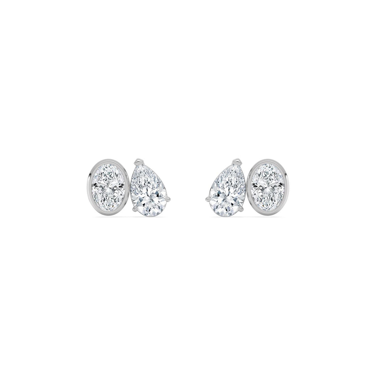 White Gold / 2.91ct Lab Grown Diamond Toi et Moi Earrings