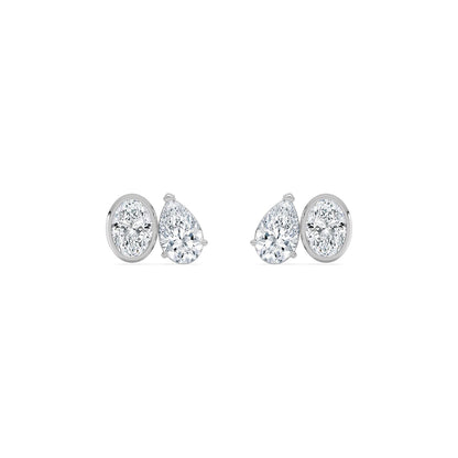 White Gold / 2.91ct Lab Grown Diamond Toi et Moi Earrings
