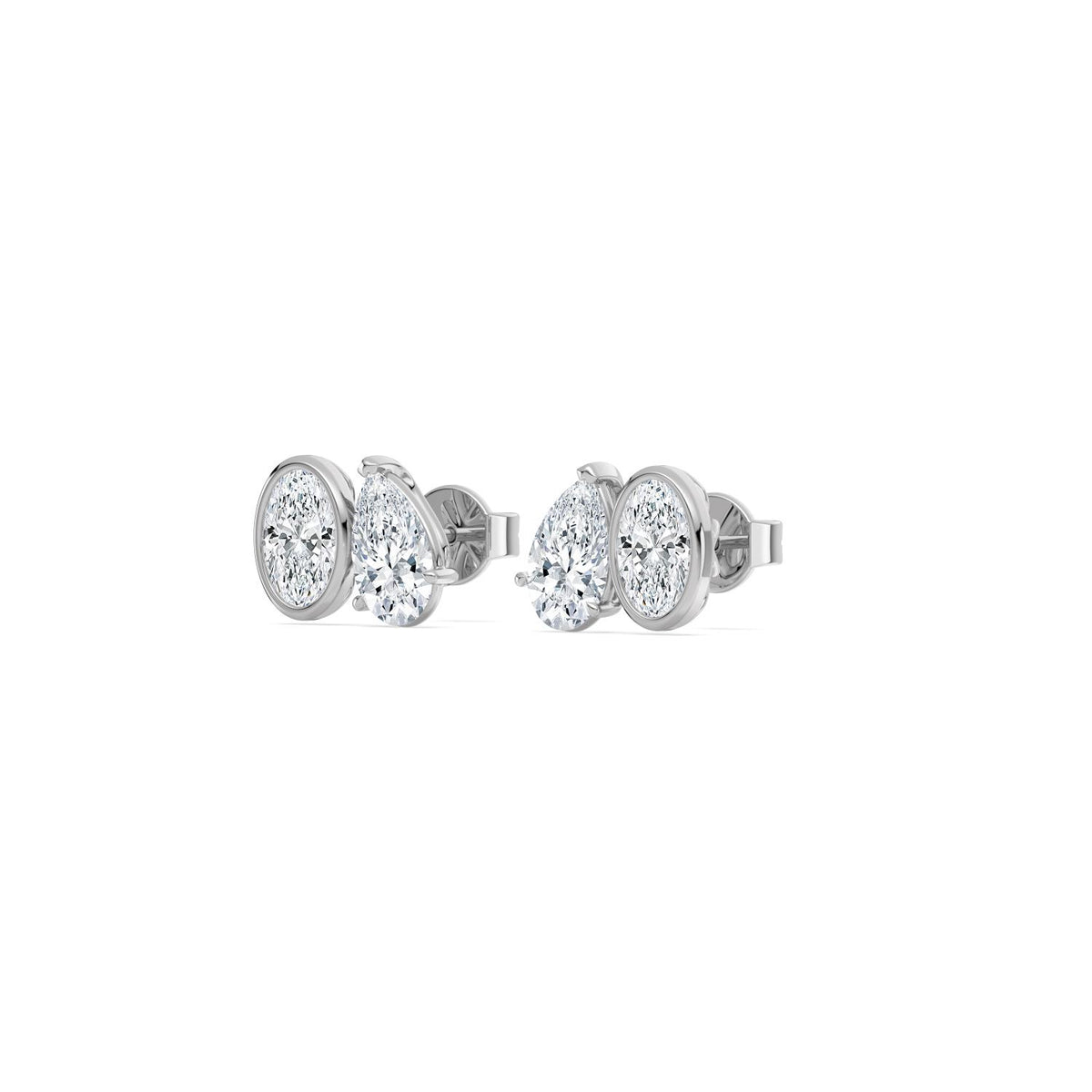 White Gold / 2.91ct Lab Grown Diamond Toi et Moi Earrings