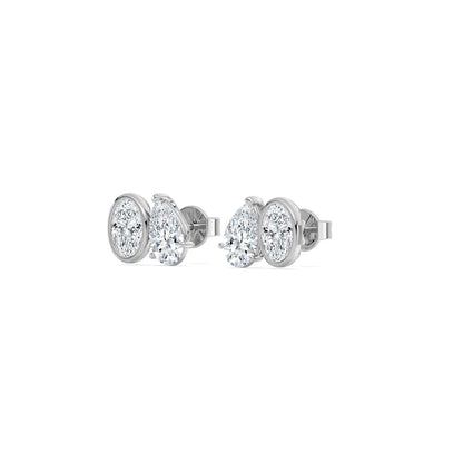 White Gold / 2.91ct Lab Grown Diamond Toi et Moi Earrings