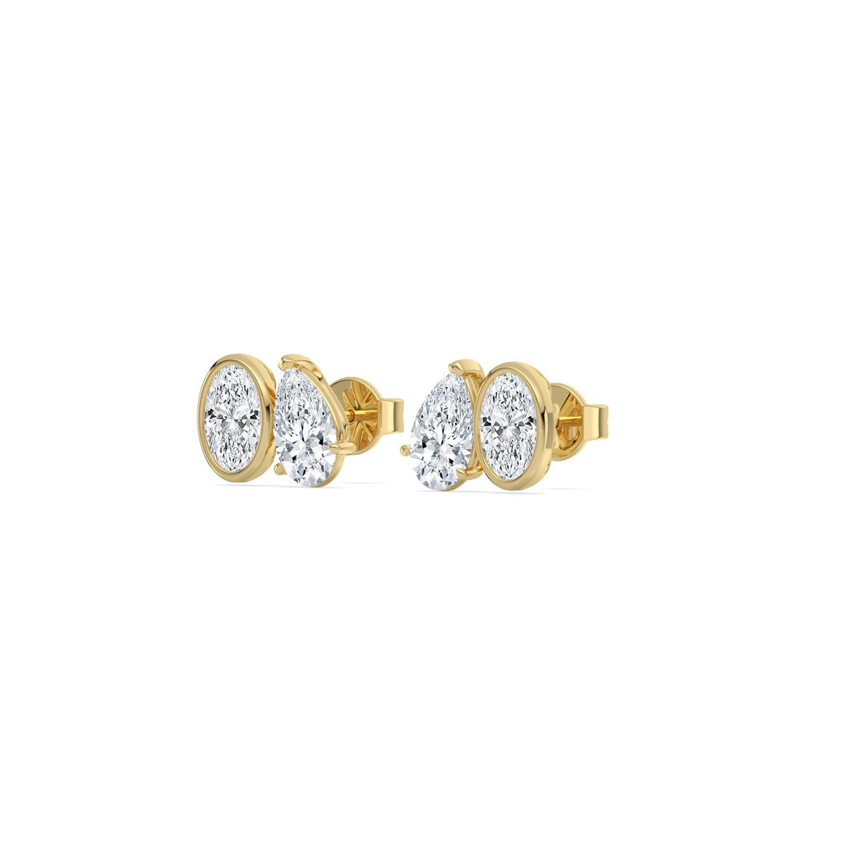 Yellow Gold / 2.91ct Lab Grown Diamond Toi et Moi Earrings