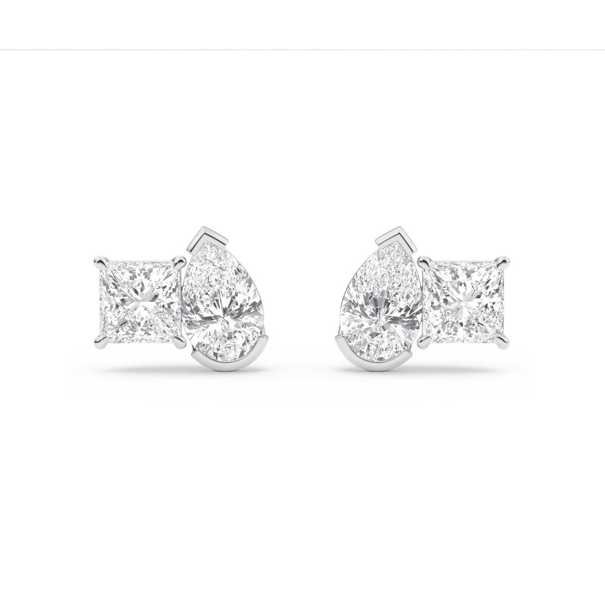 White Gold / 2.93ct Lab Grown Diamond Toi et Moi Earrings