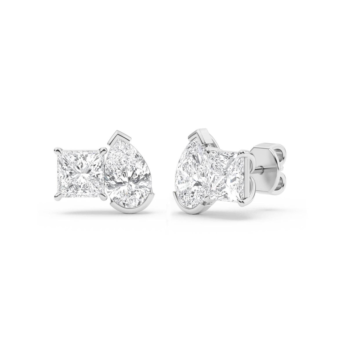 White Gold / 2.93ct Lab Grown Diamond Toi et Moi Earrings