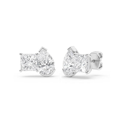 White Gold / 2.93ct Lab Grown Diamond Toi et Moi Earrings