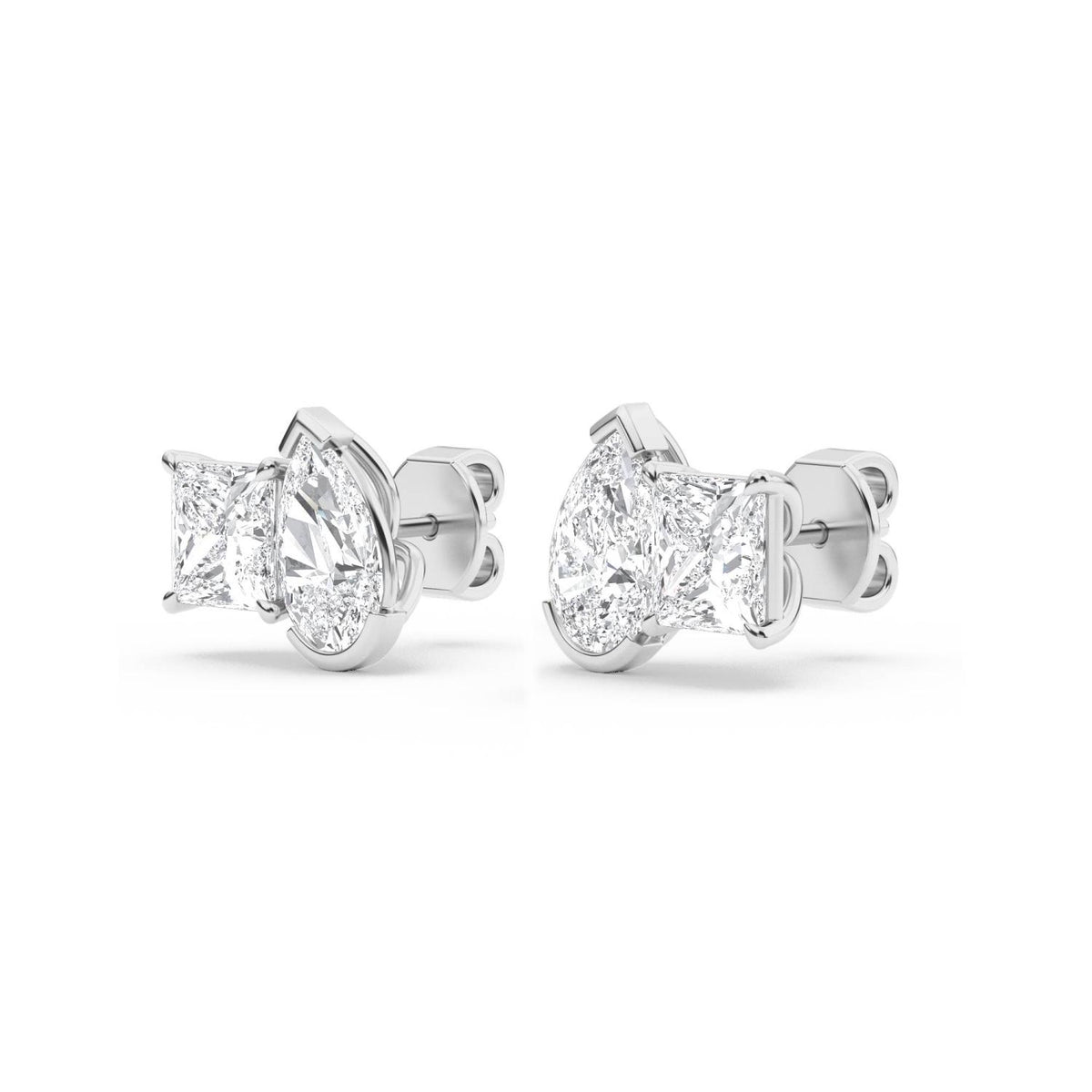 White Gold / 2.93ct Lab Grown Diamond Toi et Moi Earrings