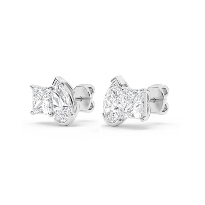 White Gold / 2.93ct Lab Grown Diamond Toi et Moi Earrings
