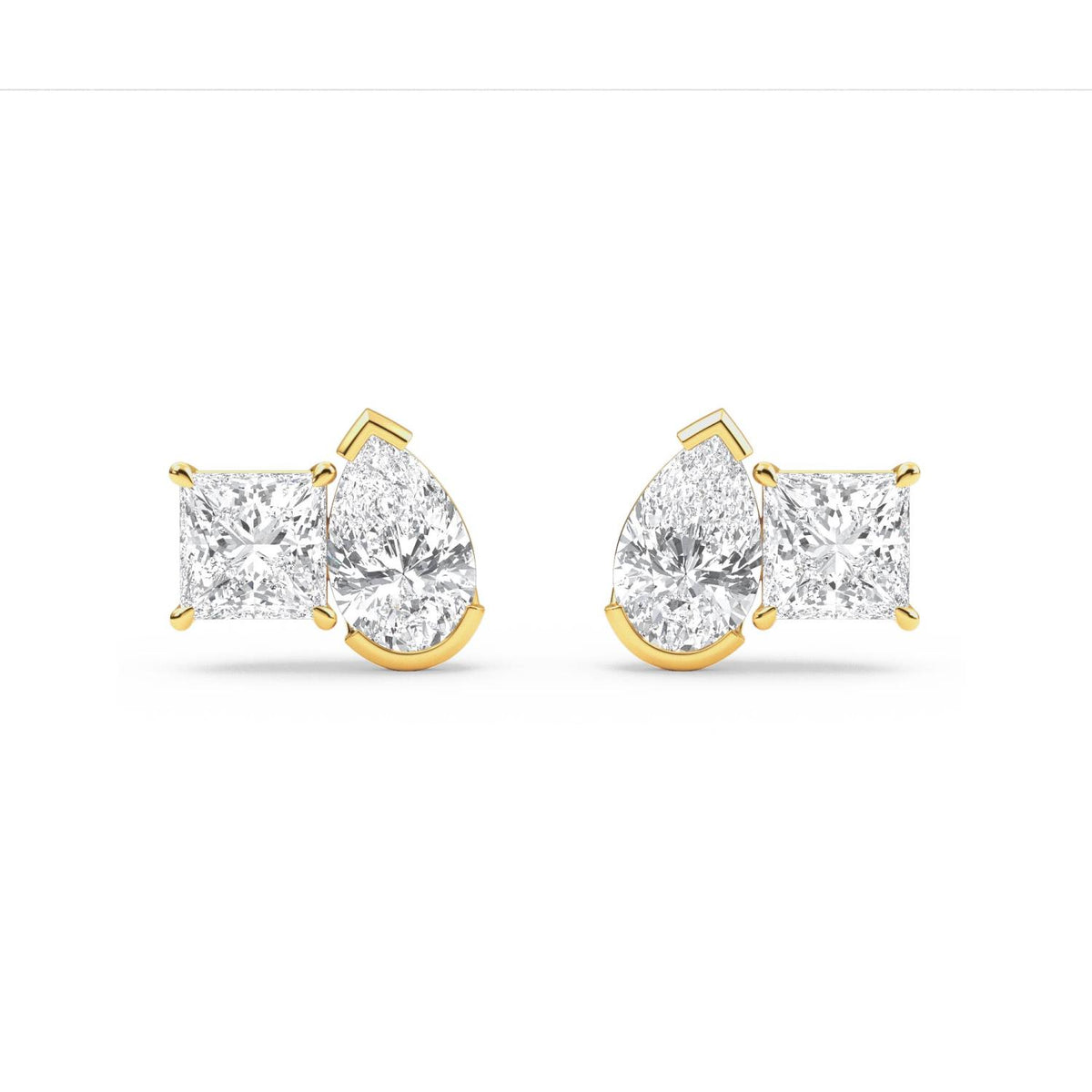 Yellow Gold / 2.93ct Lab Grown Diamond Toi et Moi Earrings