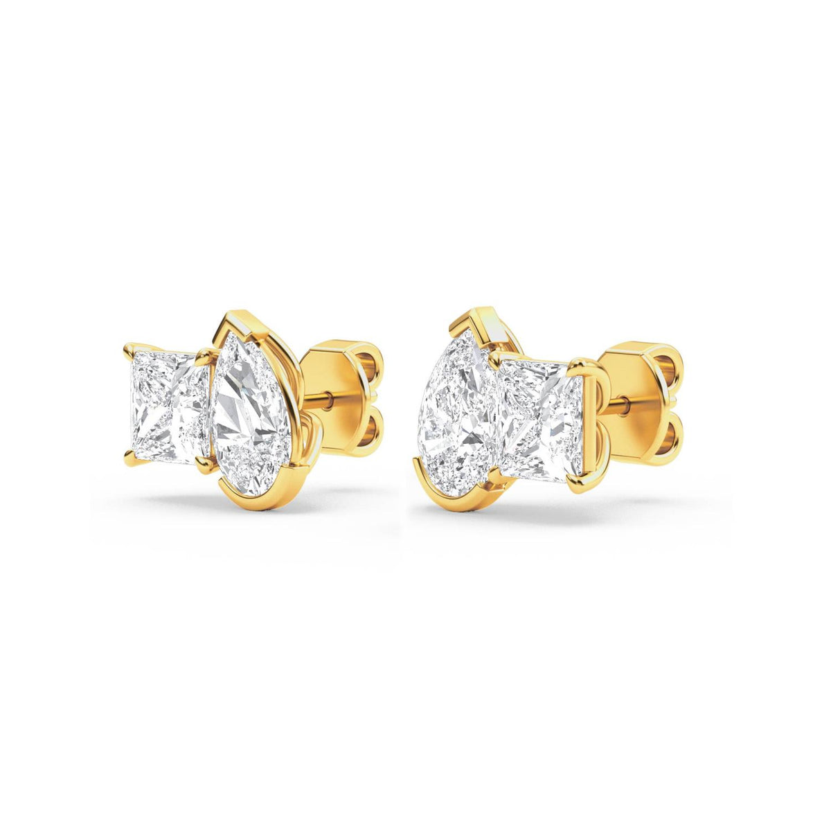 Yellow Gold / 2.93ct Lab Grown Diamond Toi et Moi Earrings