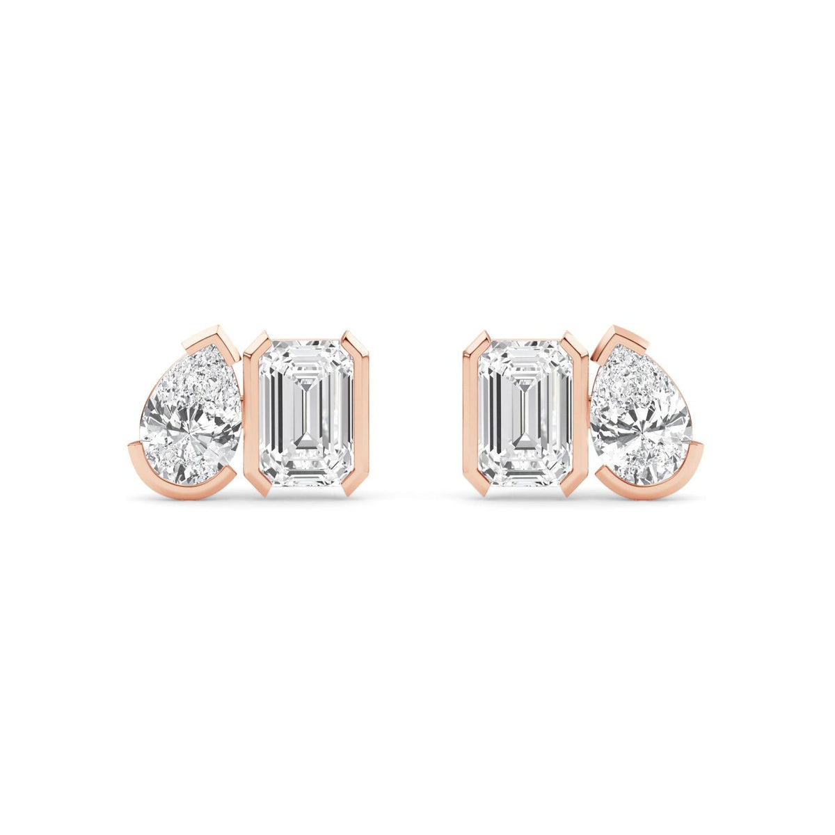Rose Gold / 2.34ct Lab Grown Diamond Toi et Moi Earrings