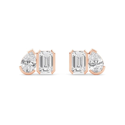 Rose Gold / 2.34ct Lab Grown Diamond Toi et Moi Earrings