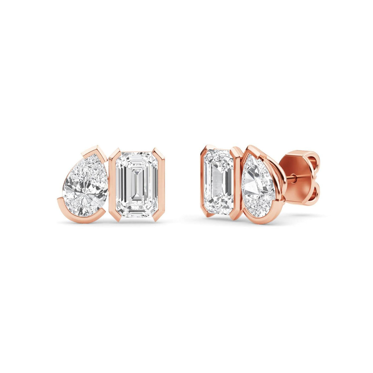 Rose Gold / 2.34ct Lab Grown Diamond Toi et Moi Earrings