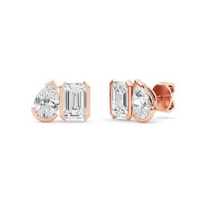 Rose Gold / 2.34ct Lab Grown Diamond Toi et Moi Earrings