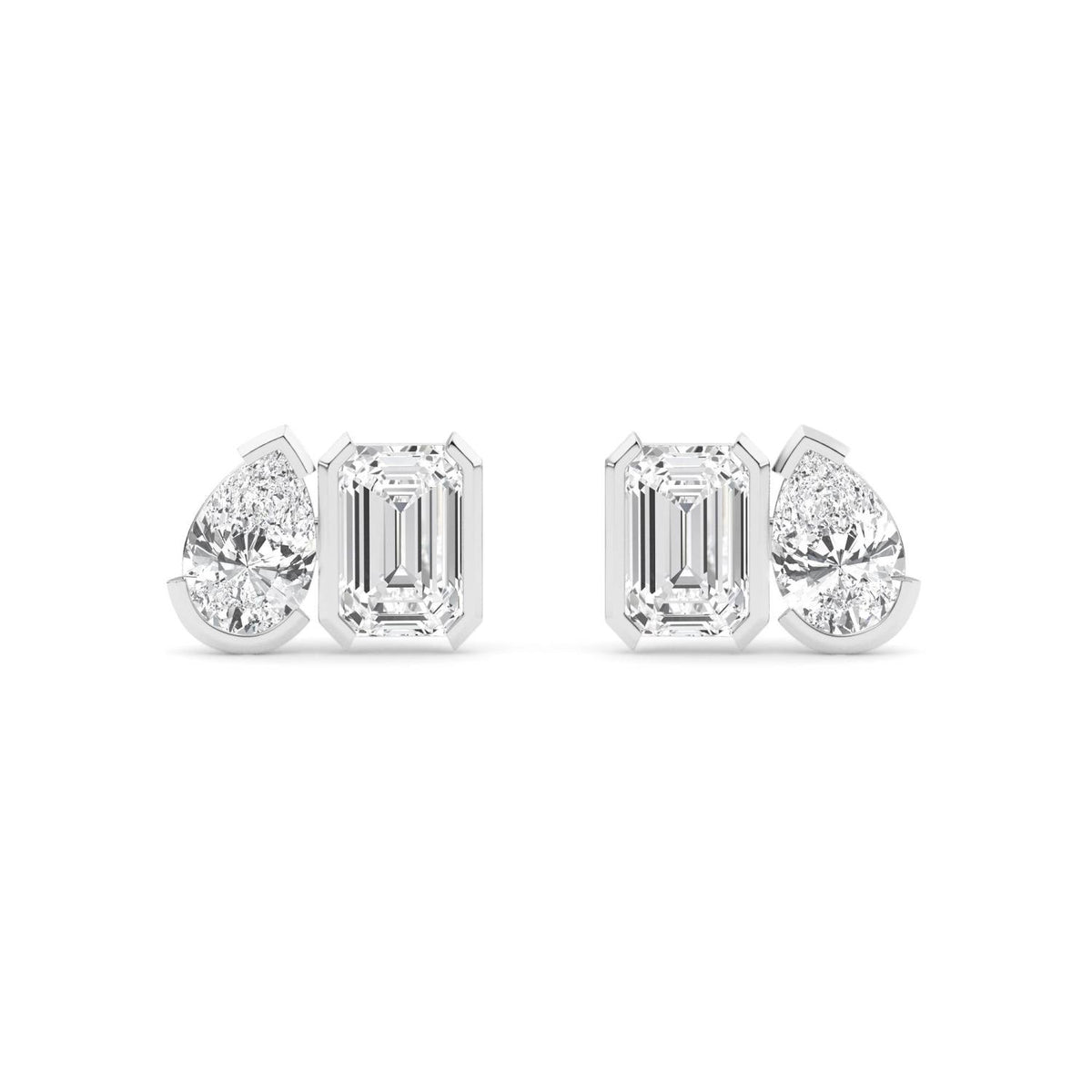 White Gold / 2.34ct Lab Grown Diamond Toi et Moi Earrings