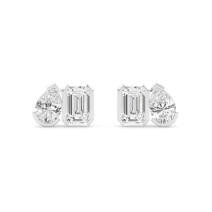 White Gold / 2.34ct Lab Grown Diamond Toi et Moi Earrings