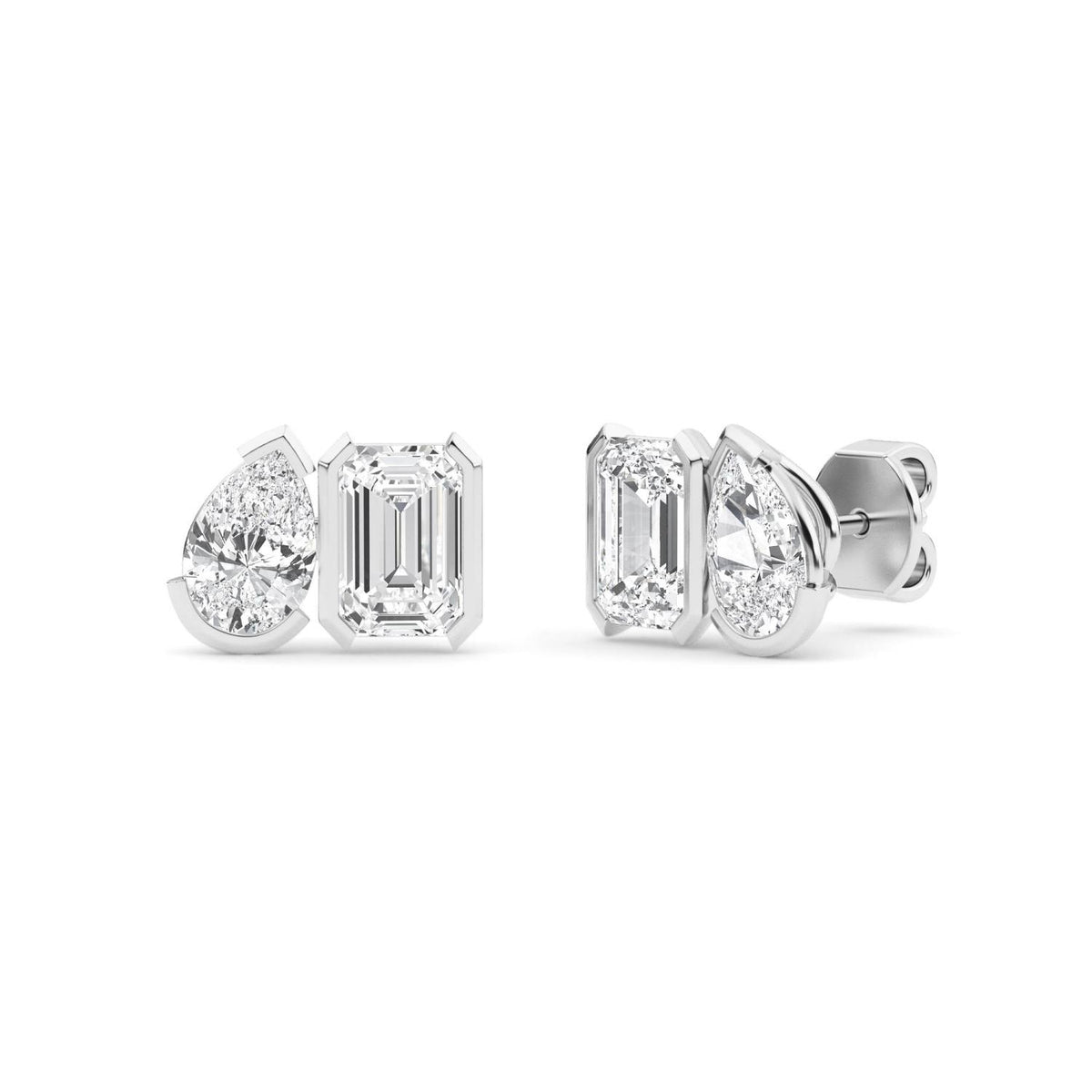 White Gold / 2.34ct Lab Grown Diamond Toi et Moi Earrings