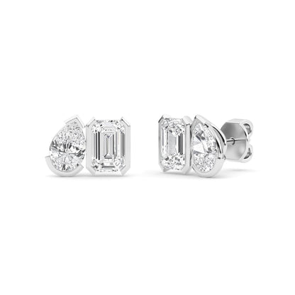 White Gold / 2.34ct Lab Grown Diamond Toi et Moi Earrings