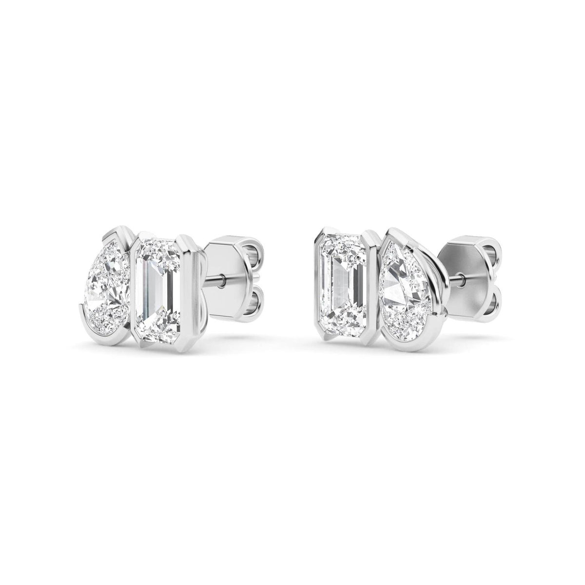 White Gold / 2.34ct Lab Grown Diamond Toi et Moi Earrings