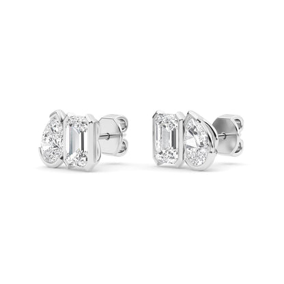 White Gold / 2.34ct Lab Grown Diamond Toi et Moi Earrings