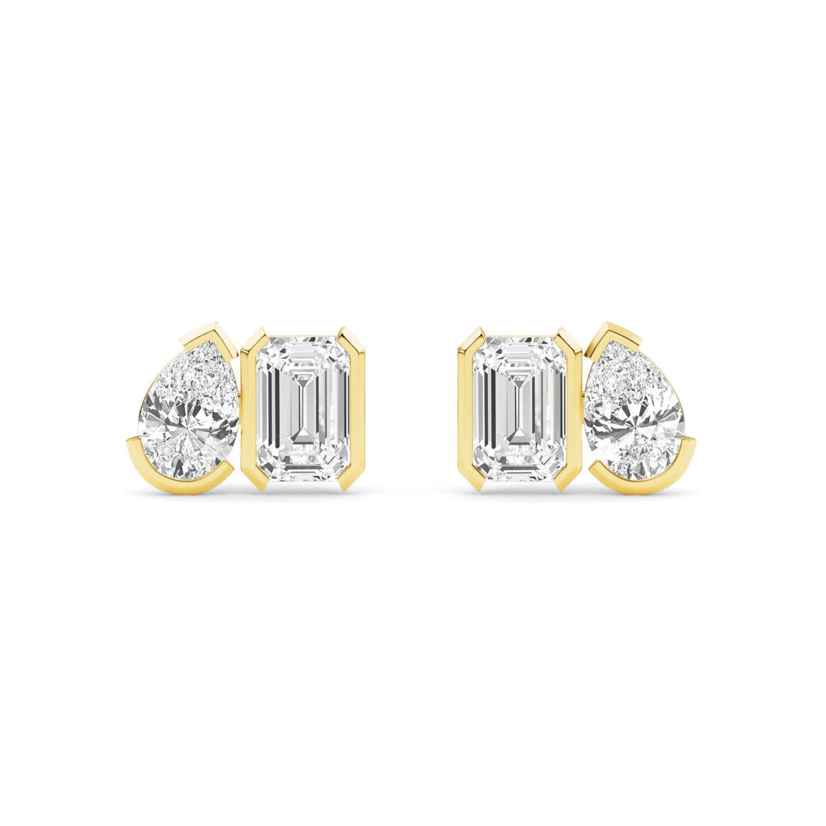 Yellow Gold / 2.34ct Lab Grown Diamond Toi et Moi Earrings