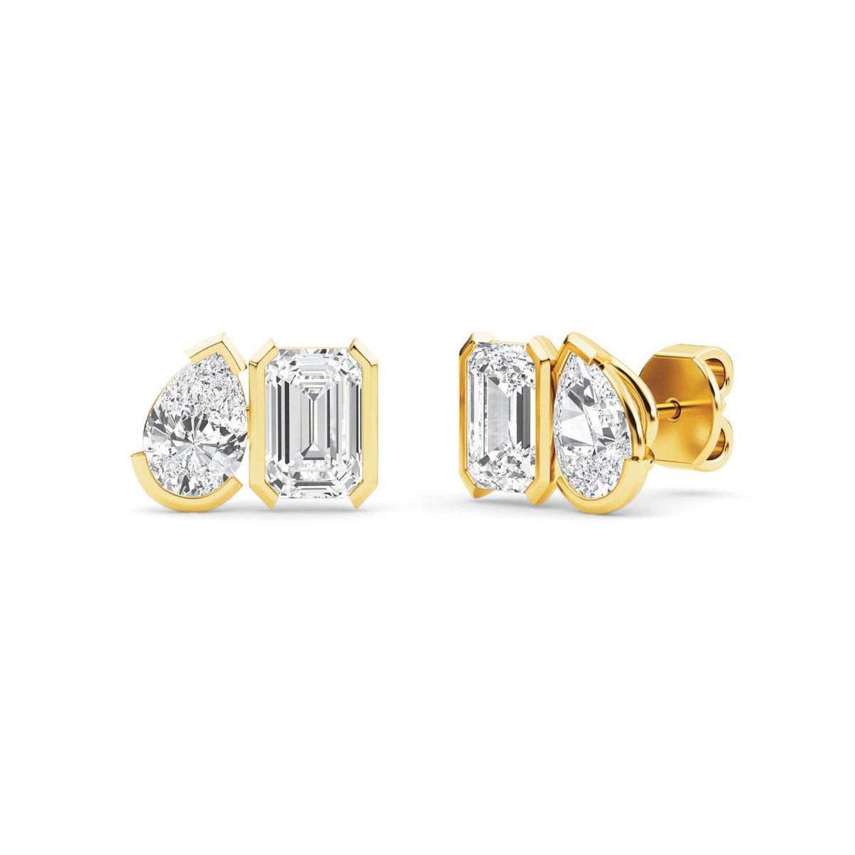 Yellow Gold / 2.34ct Lab Grown Diamond Toi et Moi Earrings