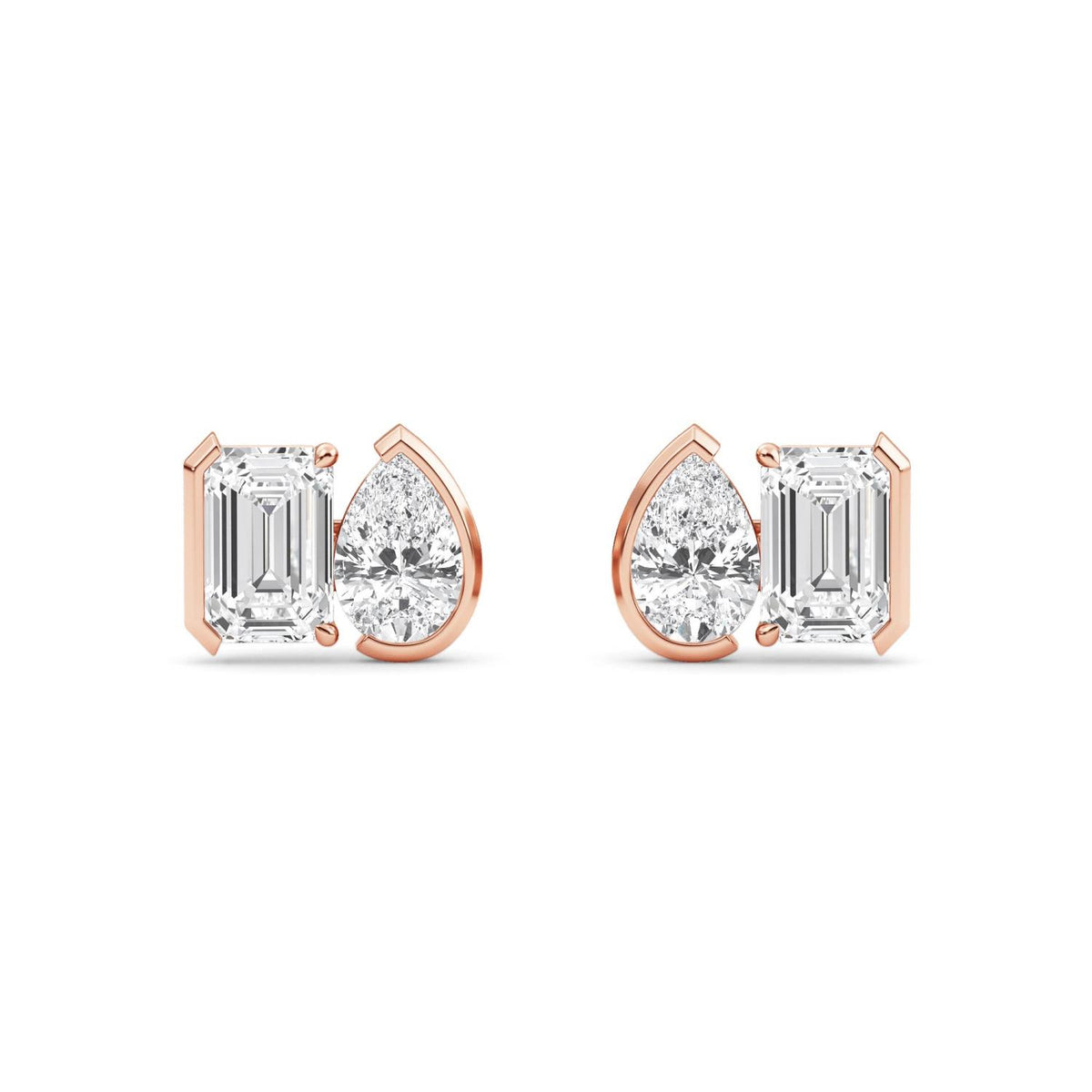 Rose Gold / 2.32ct Lab Grown Diamond Toi et Moi Earrings