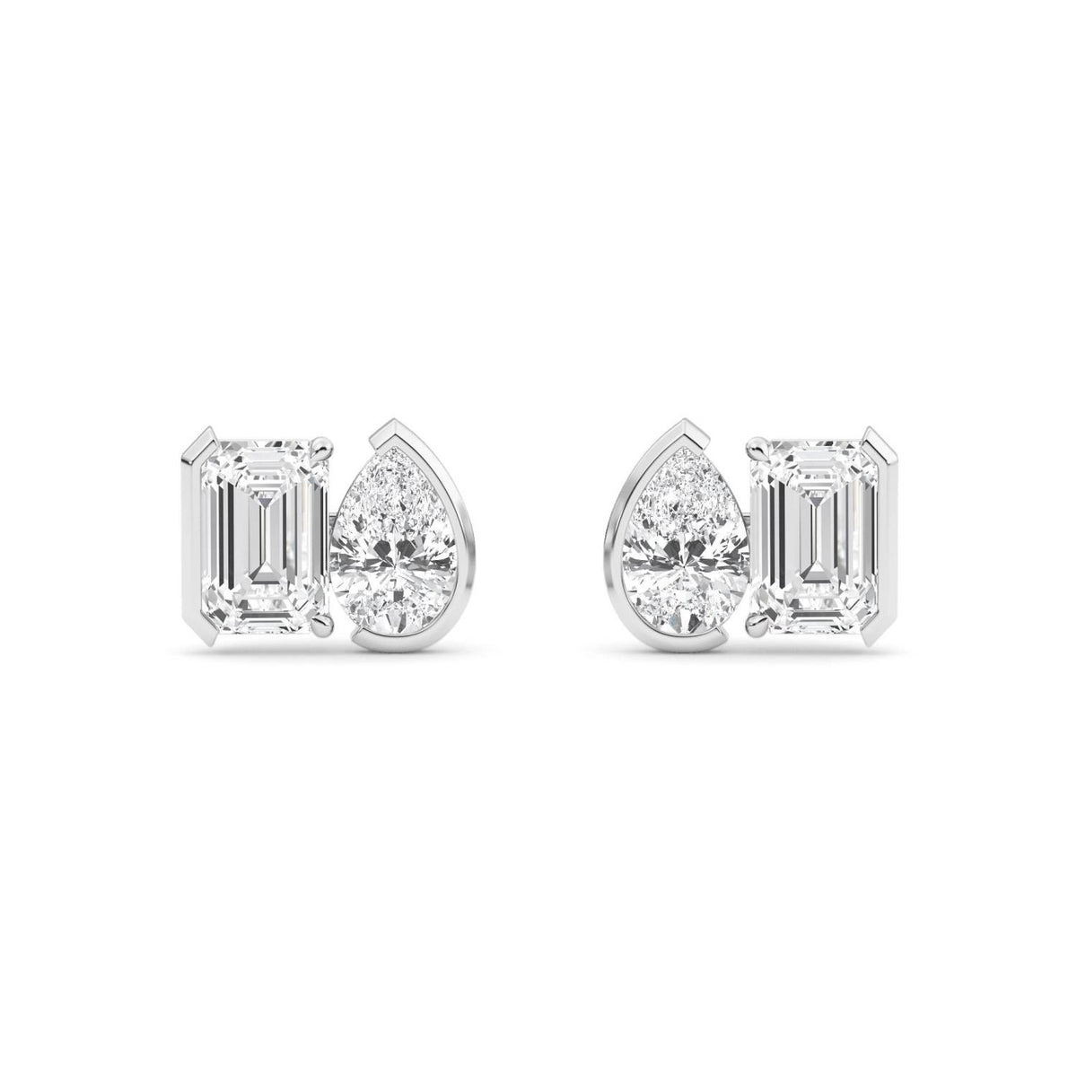 White Gold / 2.32ct Lab Grown Diamond Toi et Moi Earrings