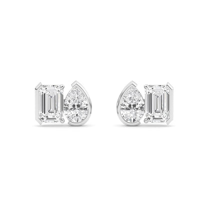 White Gold / 2.32ct Lab Grown Diamond Toi et Moi Earrings