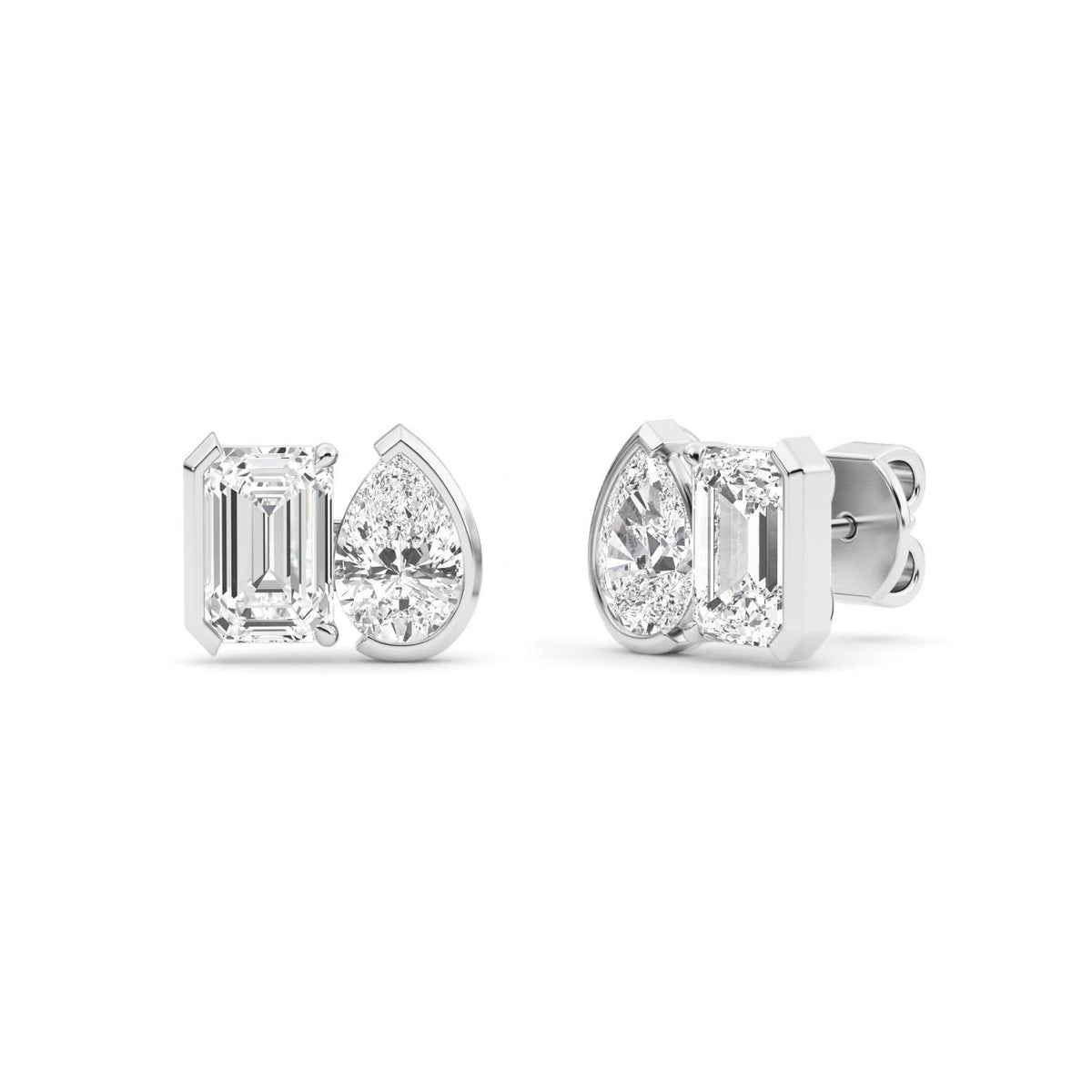 White Gold / 2.32ct Lab Grown Diamond Toi et Moi Earrings