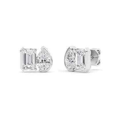 White Gold / 2.32ct Lab Grown Diamond Toi et Moi Earrings