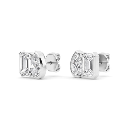 White Gold / 2.32ct Lab Grown Diamond Toi et Moi Earrings