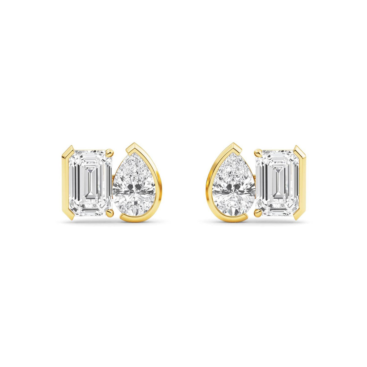 Yellow Gold / 2.32ct Lab Grown Diamond Toi et Moi Earrings