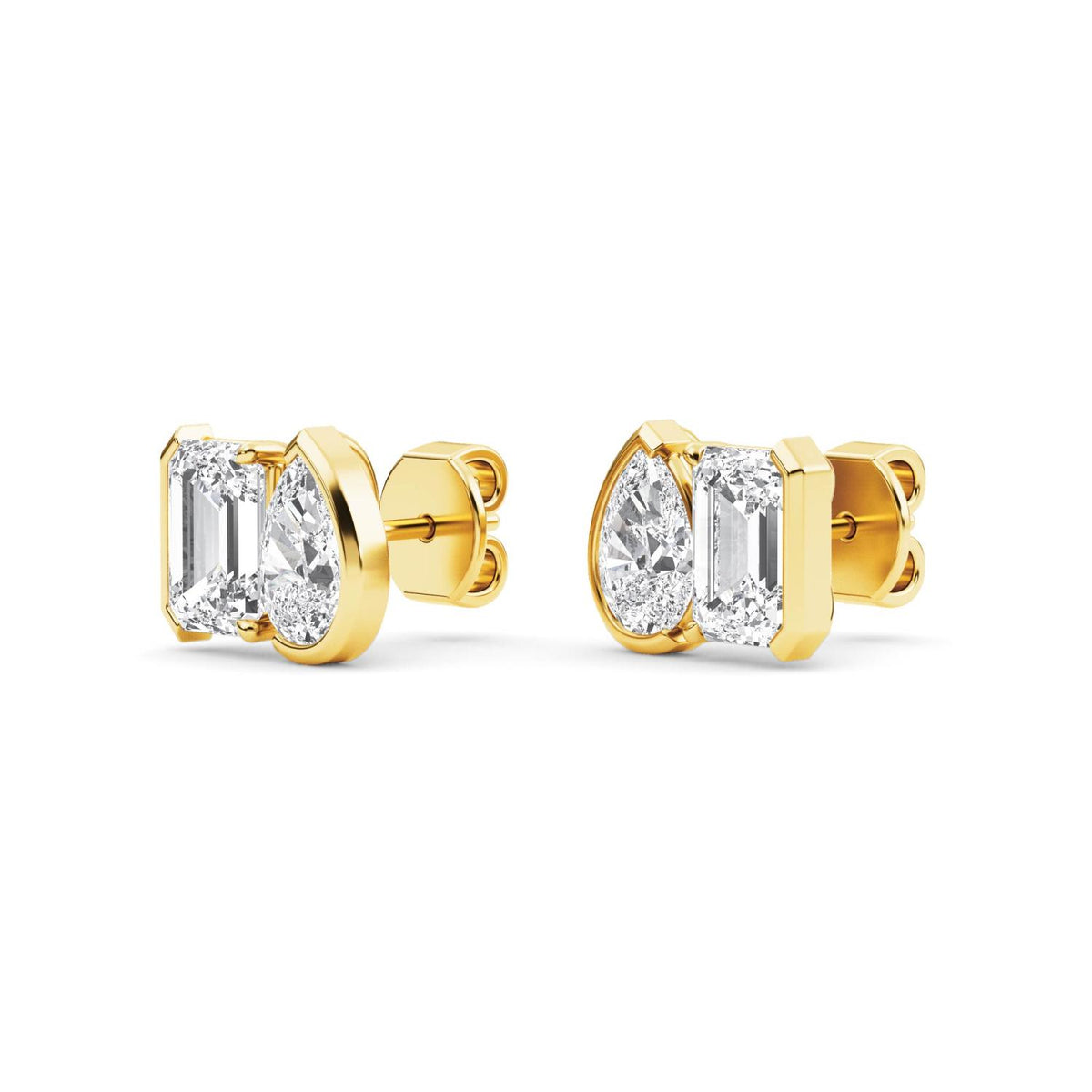 Yellow Gold / 2.32ct Lab Grown Diamond Toi et Moi Earrings