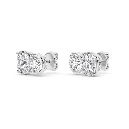 White Gold / 3.06ct Lab Grown Diamond Toi et Moi Earrings