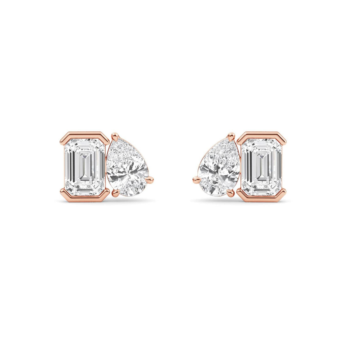 Rose Gold / 2.35ct Lab Grown Diamond Toi et Moi Earrings