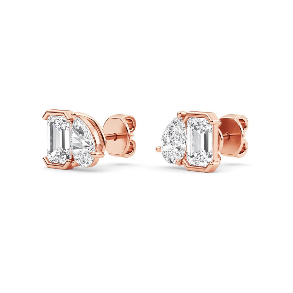 Rose Gold / 2.35ct Lab Grown Diamond Toi et Moi Earrings