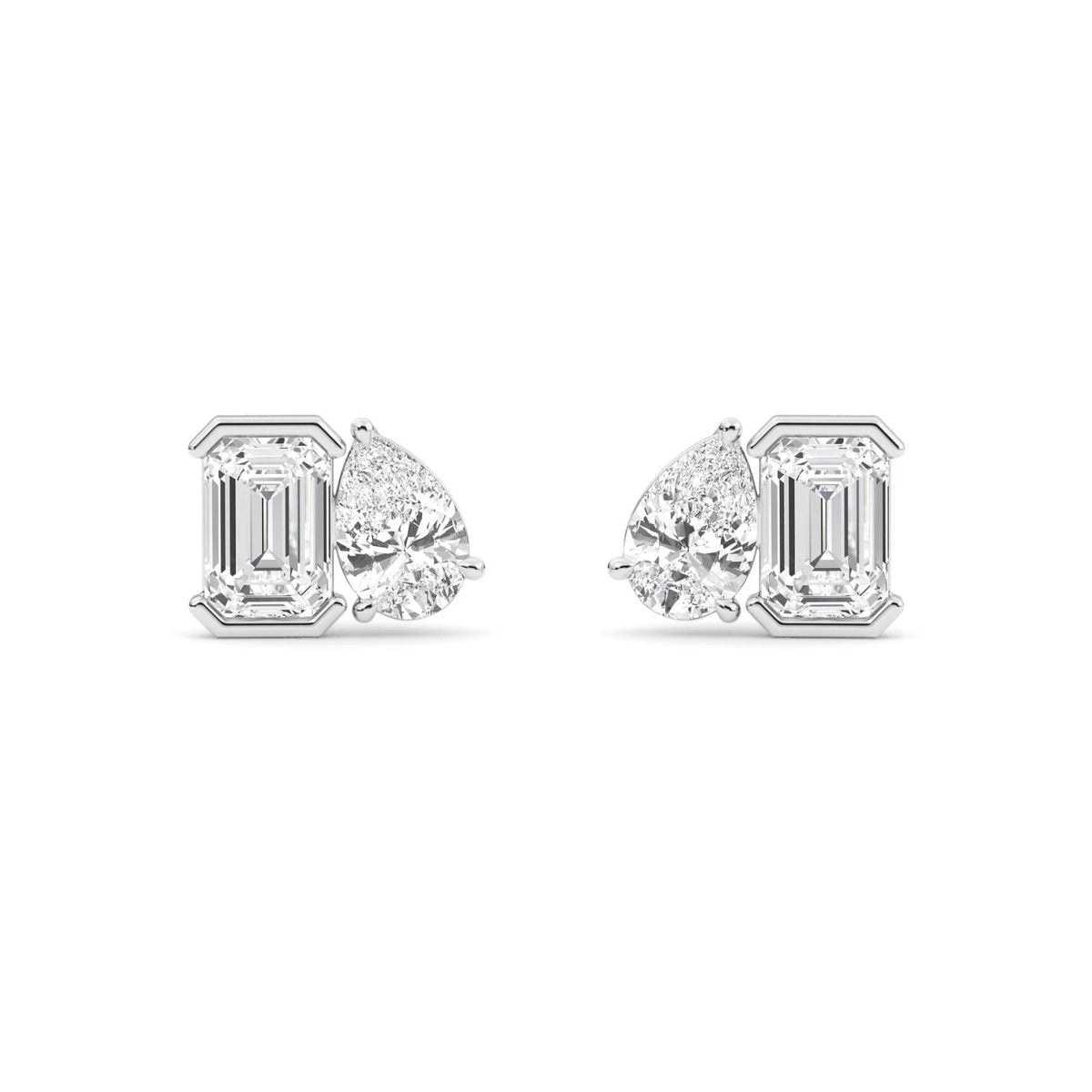 White Gold / 2.35ct Lab Grown Diamond Toi et Moi Earrings