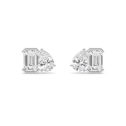 White Gold / 2.35ct Lab Grown Diamond Toi et Moi Earrings