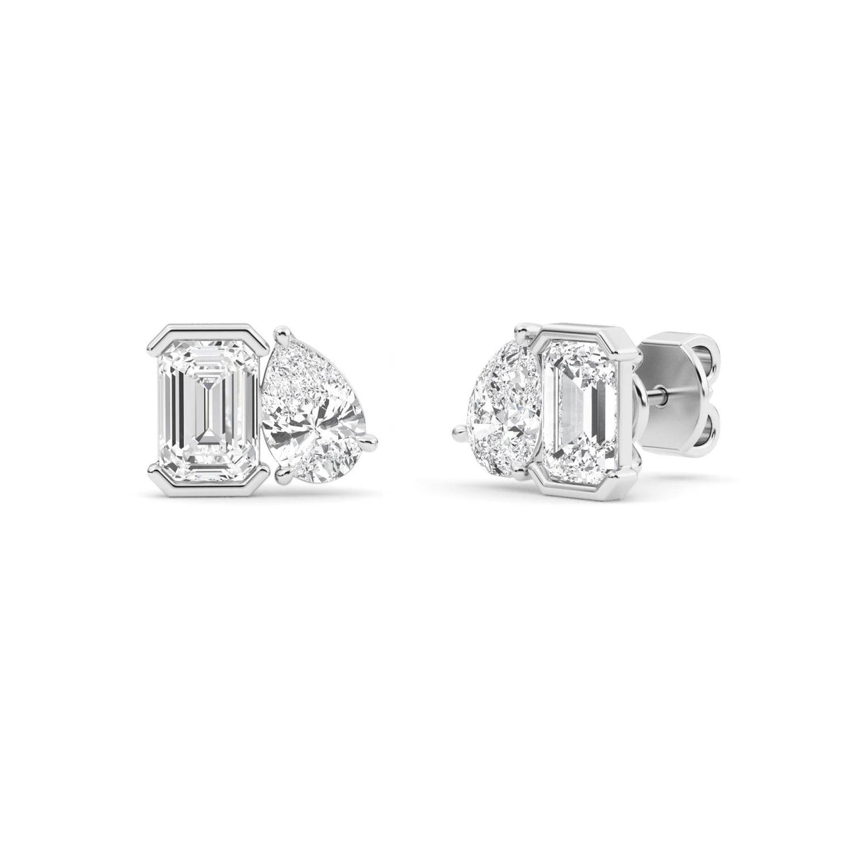 White Gold / 2.35ct Lab Grown Diamond Toi et Moi Earrings