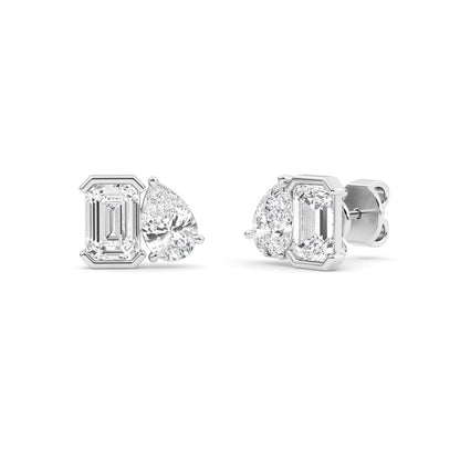 White Gold / 2.35ct Lab Grown Diamond Toi et Moi Earrings
