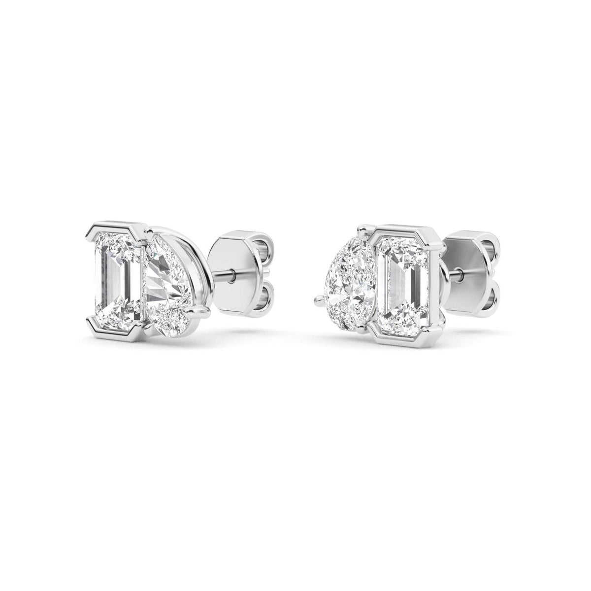 White Gold / 2.35ct Lab Grown Diamond Toi et Moi Earrings