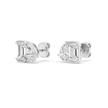 White Gold / 2.35ct Lab Grown Diamond Toi et Moi Earrings