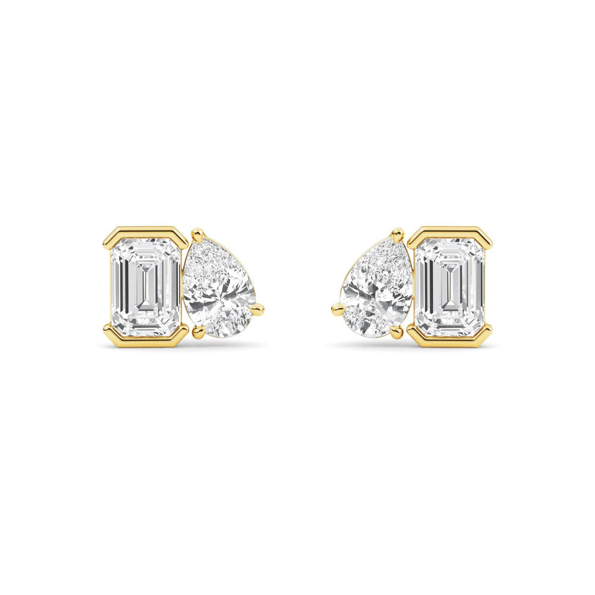 Yellow Gold / 2.35ct Lab Grown Diamond Toi et Moi Earrings