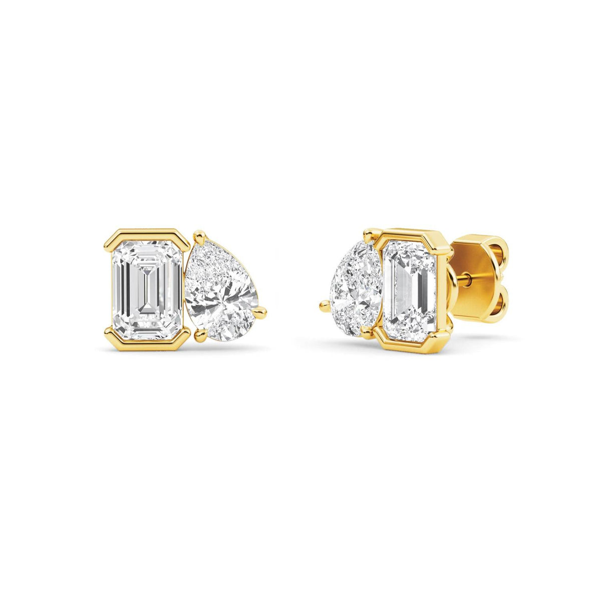 Yellow Gold / 2.35ct Lab Grown Diamond Toi et Moi Earrings