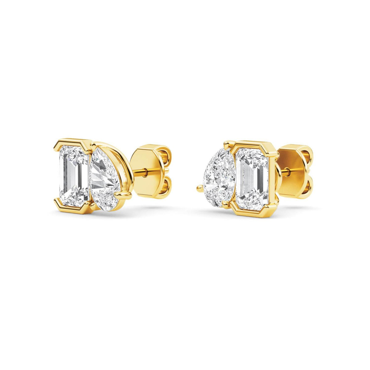 Yellow Gold / 2.35ct Lab Grown Diamond Toi et Moi Earrings