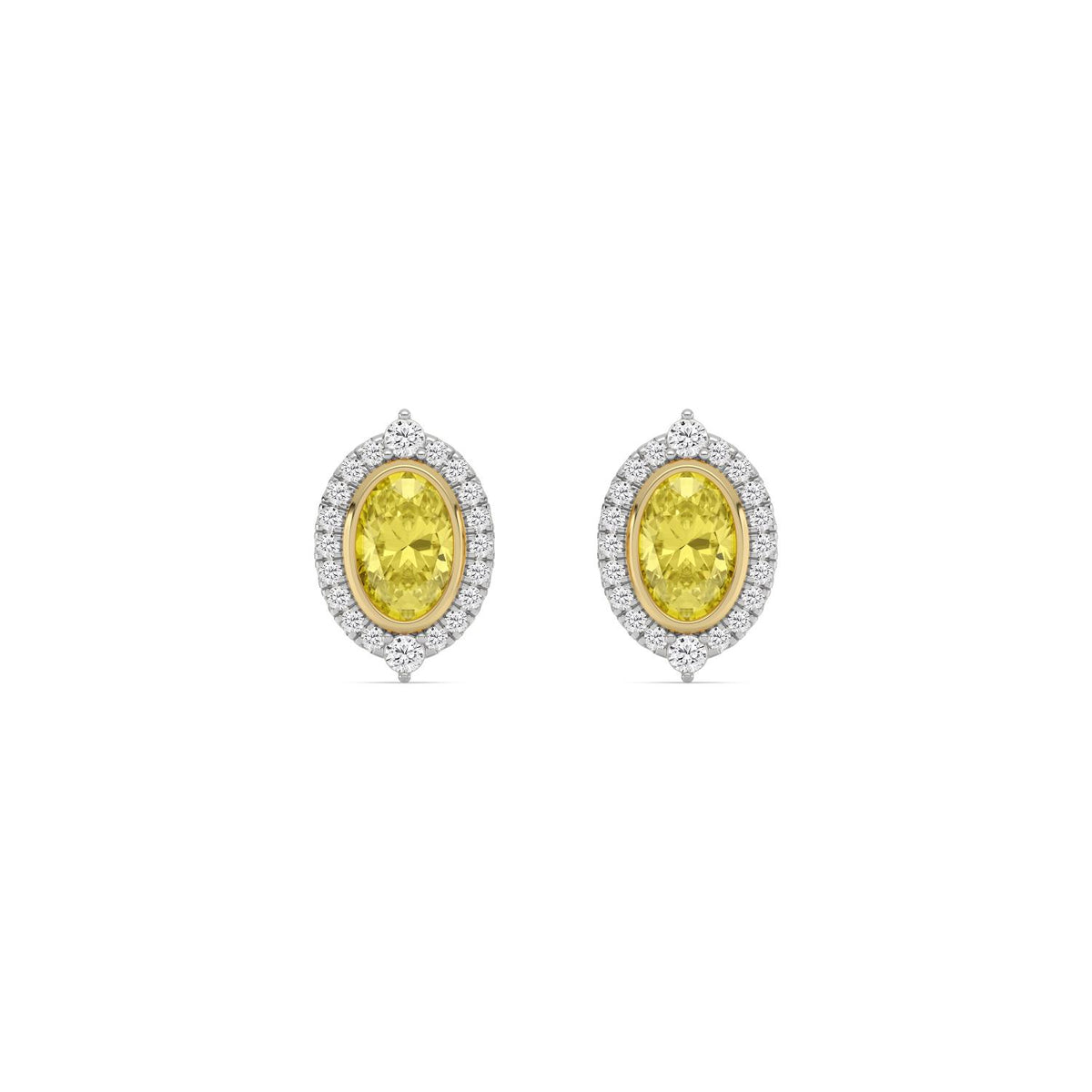 Two-Tone Yellow & White Gold / 2.39ct Lab Grown Diamond Earrings