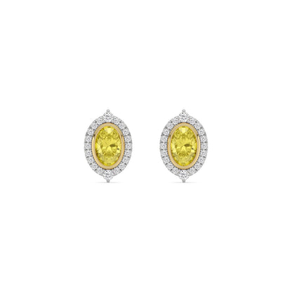 Two-Tone Yellow & White Gold / 2.39ct Lab Grown Diamond Earrings