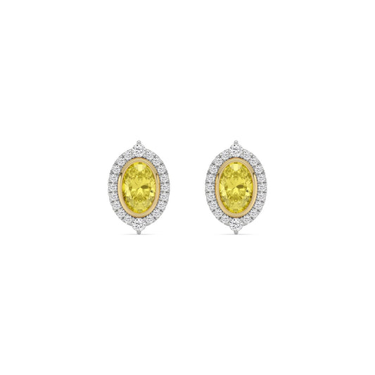 Two-Tone Yellow & White Gold / 2.39ct Lab Grown Diamond Earrings