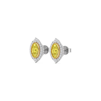 Two-Tone Yellow & White Gold / 2.39ct Lab Grown Diamond Earrings