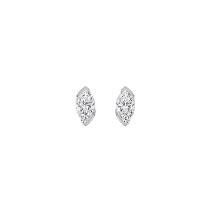 White Gold / 1.41ct Lab Grown Diamond Half Bezel Earrings